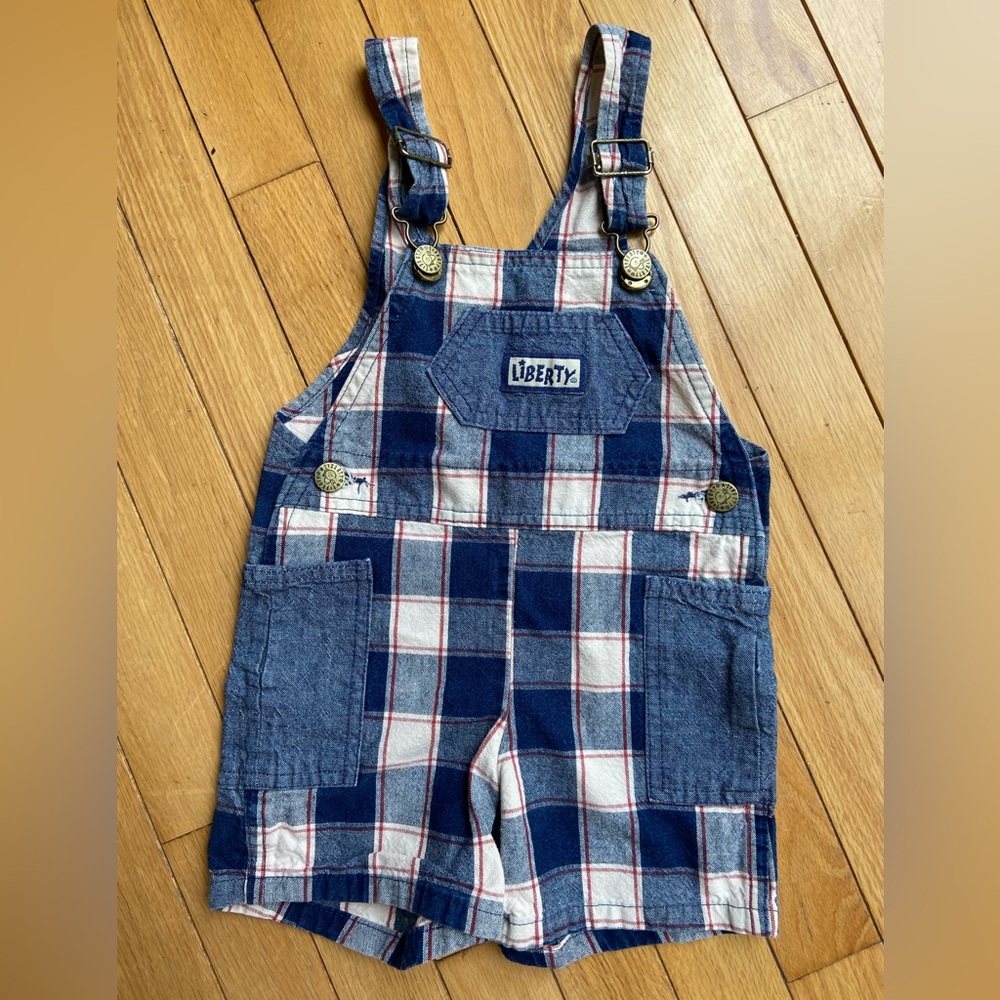 Vintage Liberty Plaid Overalls in 2T